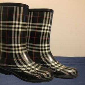 Plaid Rain Boots